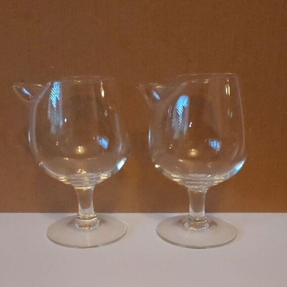 Vintage Brandy Snifter Glass Pitcher Set Of 2 MCM Retro Bar - Picture 1 of 7